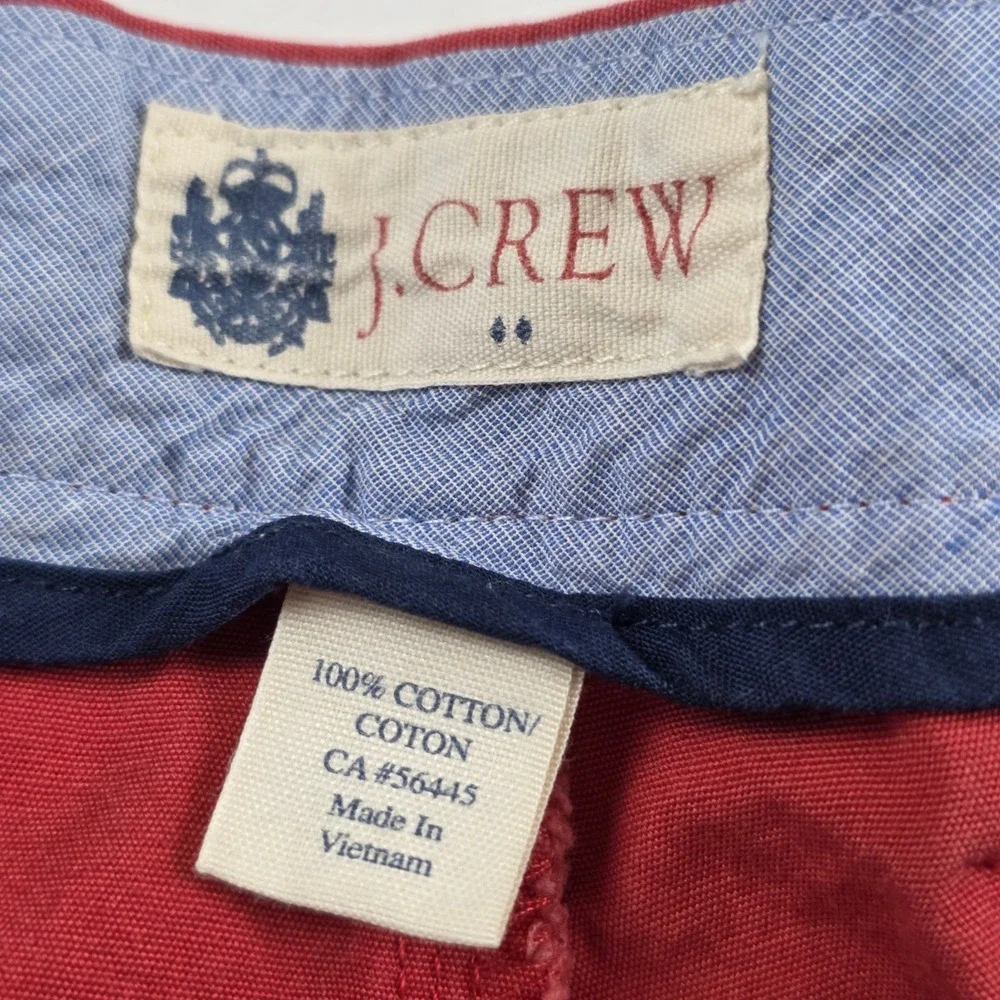 J.Crew Chino Shorts Mens 35 Red Classic Fit Preppy Style Cotton Summer Fashion